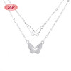 2023 Fine Cubic Zirconia | Women 925 Sterling Silver Double Layer | Butterfly Hollow Pendant Necklace