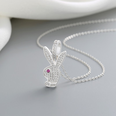 2023 New S925 Red Aaa Cubic Zirconia | Zodiac Rabbit Necklace Sterling Silver For Women