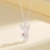 2023 New S925 Red Aaa Cubic Zirconia | Zodiac Rabbit Necklace Sterling Silver For Women