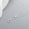 Colgante Mujer Plata Esterlina | Cadena simple collares dobles colgantes para joyería