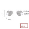 Fashion Heart-Shaped | White Zircon 925 Sterling Silver Plated Stud Earrings | For Girls Jewelry