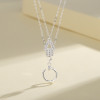 Stirling Women Silver Pendant | Sterling Simple Chain Double Necklaces Pendants For Jewelry