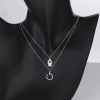 Stirling Women Silver Pendant | Sterling Simple Chain Double Necklaces Pendants For Jewelry