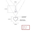 Colgante de joyería fina de plata de ley 925 para mujer | Pandora de plata de doble capa | Corazón Torre Eiffel Collares