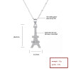 2023 Venta caliente Cadena larga de plata esterlina 925 | Zirconia cúbica Aaa| Collares con colgante de plata de la Torre Eiffel para mujer