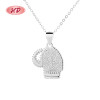 moda Linda plata Aaa Cubic Zirconia | Collar de cadena de elefante de plata de ley 925 colgante joyería de mujer