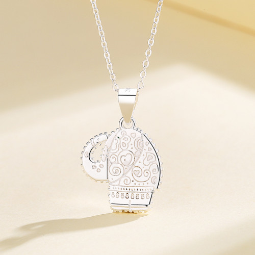 Fashion Cute Silver Aaa Cubic Zirconia | 925 Sterling Silver Elephant Chain Necklace Pendant Women Jewelry