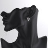Joyería chapada en plata de moda | Circonita cúbica multicolor grande que no se empaña | Pendientes Huggie Aro Plata 925 Mujer