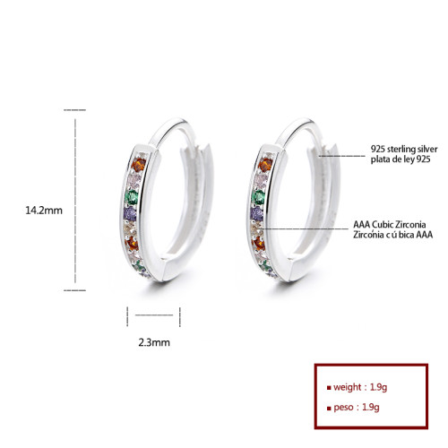 Wholesale High Quality Round White Zircon | 925 Sterling Silver Huggie Earring For Ladies Jewellery