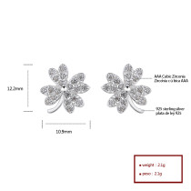 2023 Trend Four Leaf Clover Zircon | 925 Sterling Silver Stud Earring | For Ladies Jewelry Fashionable