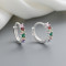 Women Wedding Bride Jewelry | Moonstone Colored Zircon | S925 Sterling Silver Moissanite Huggies Earrings