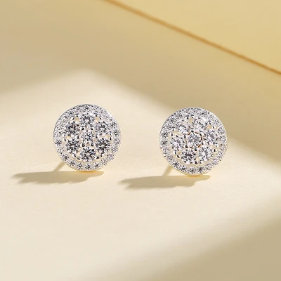 Wholesale Jewelry Supplier Women Fine Handmade Square Aaa Cubic Zirconia Sterling Silver Stud Earring S925
