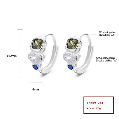 2023 Fashion Bridal Jewelry | Large Cubic Zirconia Hoop Earrings Silver Plated | S925 Sterling Silver Earrings For Women