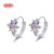 Fashion Round High Quality | Cubic Zirconia Silver Hoop Geometric | Unique Silver 925 Earrings For Women
