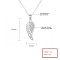 Fashion Women Cubic Zirconia 925 Sterling Silver Jewelry Feather Pendant Chain Necklace For Ladies