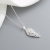 Moda mujer Aaa Cubic Zirconia / 925 joyería de plata esterlina colgante de pluma / collar de cadena para damas