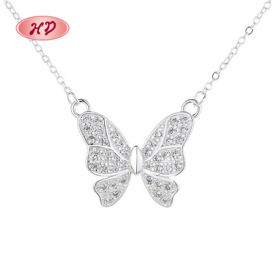 Hd Jewelry Fashion Adjustable Bulk | 3A Zirconia Silver Sterling Charm | 925 Butterfly Pendant Necklace And Custom Jewlery