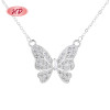 Hd Jewelry Fashion Ajustable Bulk / 3A Zirconia Silver Sterling Charm / 925 Mariposa Colgante Collar Y Joyería Personalizada