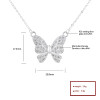 Hd Jewelry Fashion Ajustable Bulk / 3A Zirconia Silver Sterling Charm / 925 Mariposa Colgante Collar Y Joyería Personalizada
