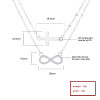 Wholesale Women Jewelry Zirconia 925 Sterling Silver Cross Double Layer Necklace Pendant
