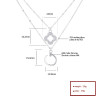 Colgante de circonita a granel de moda personalizada | Collar de plata de ley 925 con trébol de cuatro hojas, doble capa, joyería