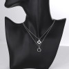 Custom Fashion Bulk Zirconia Pendant | 925 Silver Sterling Four Leaf Clover Double Layer Necklace | For Wholesale Jewlery