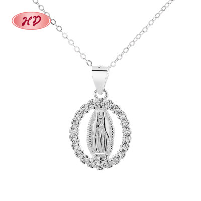 Hd Jewelry Wholesale Luxury 3A Zirconia | 925 Sterling Silver Charm Religion God Necklace | Pendant For Women Jewlery