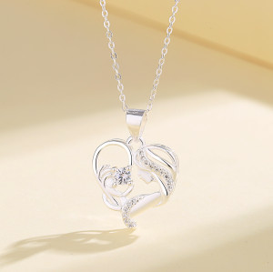 Custom Jewelry 925 Sterling Silver Stainless | Cross Chain Heart Moissanite Necklace Pendant For Women Mom