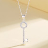 Free Shipping Circle Key Silver Plated | Moissanite Women Jewelry Necklace | S925 Sterling Silver Necklaces For Mom