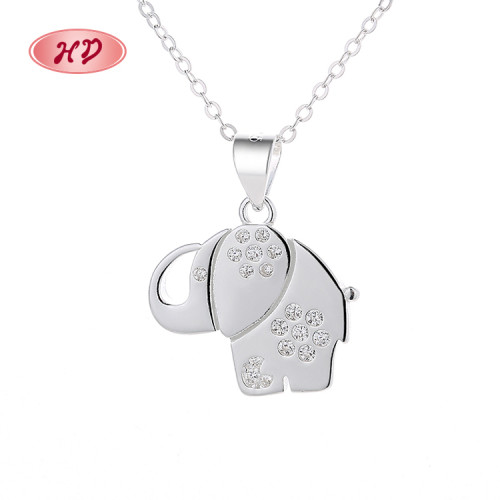 2023 Fashion Plated Silve Stainless Steel | Sterling Silver Elephant Pendant Necklaces Supplier