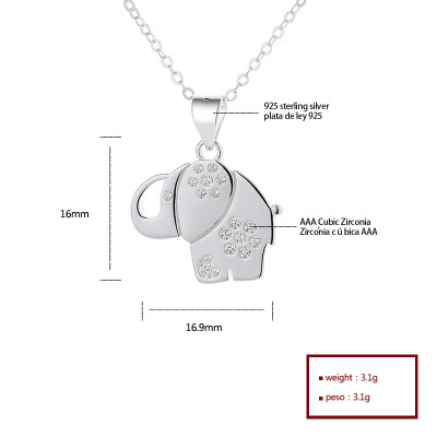 2023 Fashion Plated Silve Stainless Steel | Sterling Silver Elephant Pendant Necklaces Supplier