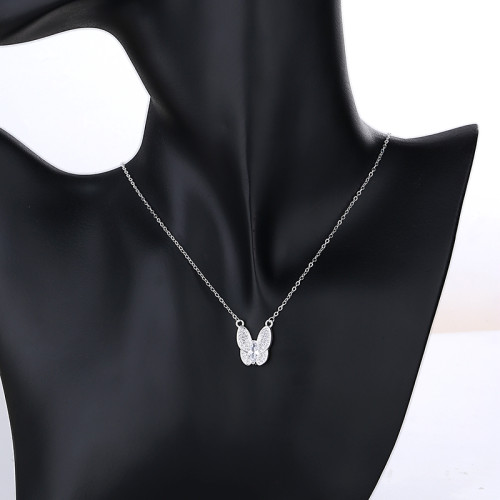 Wholesale Fashiona Aaa Zirconia | 925 Sterling Silver Charms Butterfly Pendant Necklaces For Jewellery