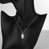 Wholesale Fashion Blank |  Hip Hop Hand Inlay Aaa Zircon | 925 Owl Silver Pendant Necklace For Unisex