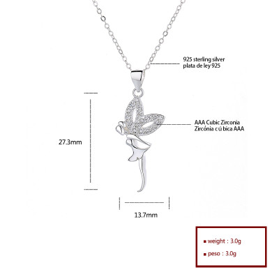 Mother Daughter Matching Dragonfly Angel Statement | Vintage Aaa Zircon Pendant | Necklace Silver 925 For Mama