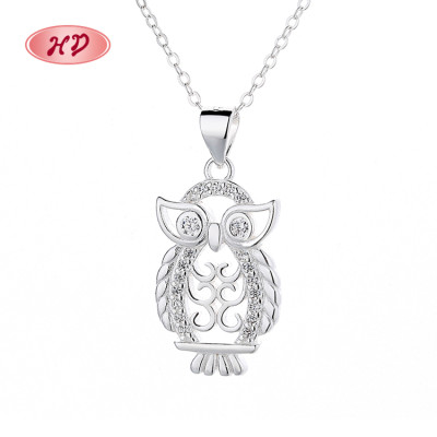 Wholesale Fashion Bulk Aaa Zirconia | 925 Charm Animal Owl | Sterling Silver Pendant Necklaces For Ladies Jewellery