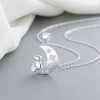 Lovely Heart Shaped Bear 925 Sterling Silver Moissanite | Pendant Necklace With Letter Pendant
