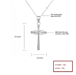 Wholesale Opal Aaa Cubic Zirconia Birthstone | 925 Sterling Silver Jewerly Pendent Cross Necklace For Women