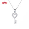 Wholesale Supplier: Crafted Heart-Shaped Key 925 Sterling Silver Necklaces for Women