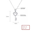 Wholesale Supplier: Crafted Heart-Shaped Key 925 Sterling Silver Necklaces for Women
