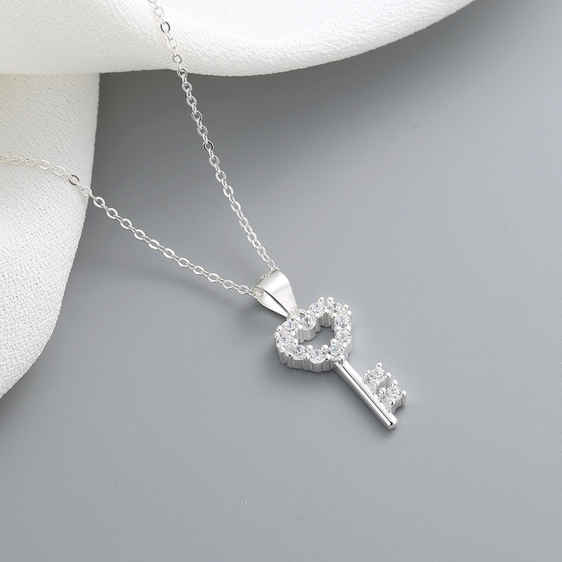 S925 Silver Key Necklace Necklace
