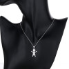 Collares para madres de plata de ley 925 de alta calidad: elegante diseño con colgante de hoja cruzada para minoristas