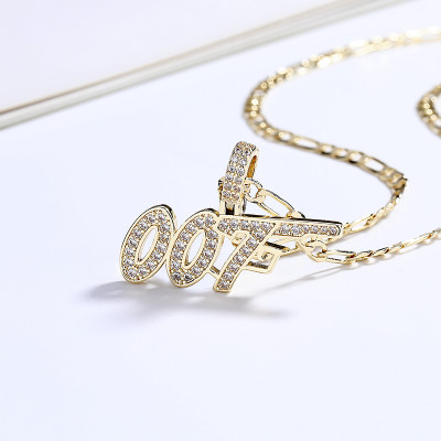Premium Quality 18K Gold Plated Necklace with Zircon Letter Pendant - Fast Shipping and Professional Customer Service for Fashion Brands and Retailers