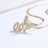 Premium Quality 18K Gold Plated Necklace with Zircon Letter Pendant - Fast Shipping and Professional Customer Service for Fashion Brands and Retailers