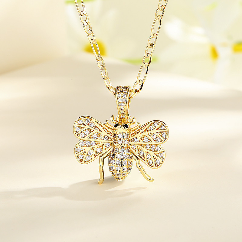 Elegance in Flight: The Bee Zircon Necklace