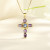 18K Gold Plated Cross Pendant Necklace with Religion Eye - Perfect for Wholesale and Retail
