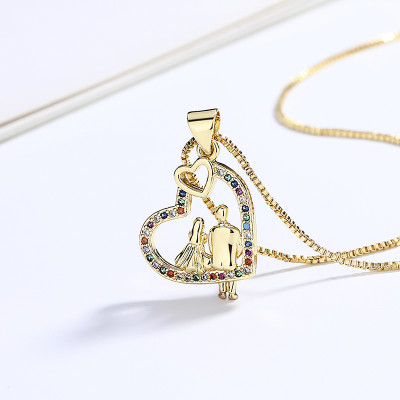 Luxury 18K Gold Filled Heart Necklace with 3A Zircon Cubic Zirconia - Wholesale and Customizable