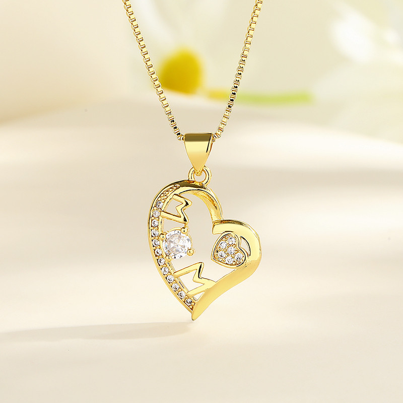 Eternal Elegance: The Gold-Plated Heart Zircon Necklace