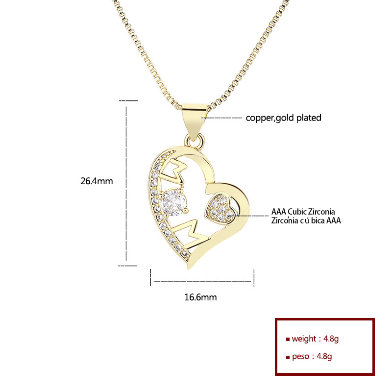 Eternal Elegance: The Gold-Plated Heart Zircon Necklace