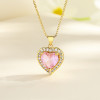Exclusive Wholesale: 18K Gold-Filled Heart Necklace with Shiny 3A Zircon Cubic Zirconia - Perfect for Women