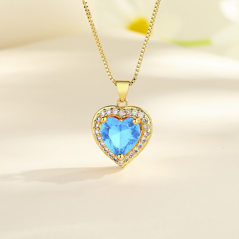 Eternal Elegance: The Gold-Plated Heart Zircon Necklace